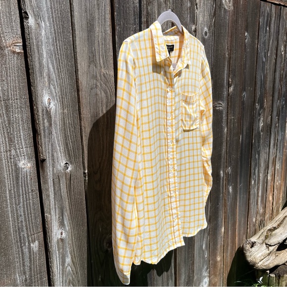Banana Republic yellow plaid button down shirt size small - Picture 4 of 17
